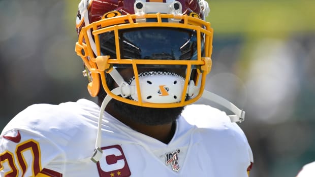 Sep 8, 2019; Philadelphia, PA, USA; Washington Redskins strong safety Landon Collins (20) on field against the Philadelphia Eagles at Lincoln Financial Field.