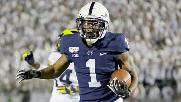 Penn State's KJ Hamler scores against Michigan