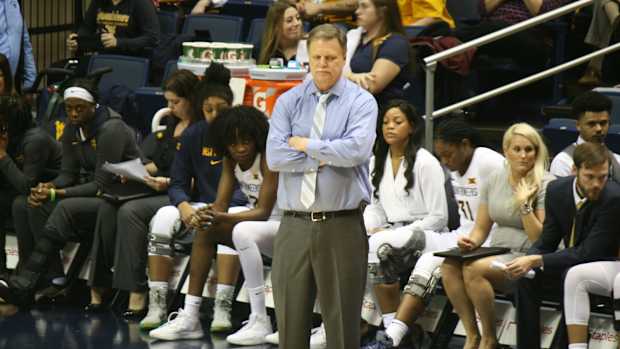 West Virginia head coach Mike Carey