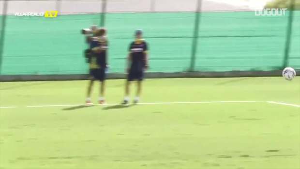 Kubo scores fine goal during Villarreal training