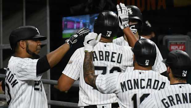 José Abreu Edwin Encarnación Yoán Moncada Yasmani Grandal v DET 2020-09-12 (Matt Marton) USATSI_14922886