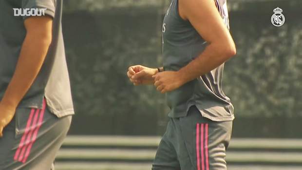 Physical training and ball work at Real Madrid City