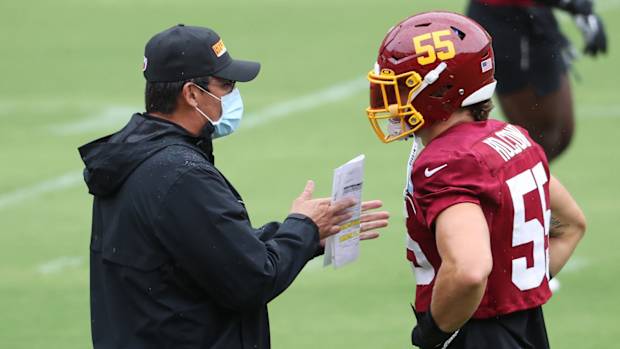 Ron Rivera Cole Holcomb Camp Geoff Burke-USA TODAY Sports
