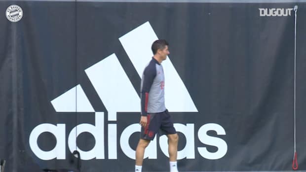 FC Bayern train before taking on Red Bull Salzburg