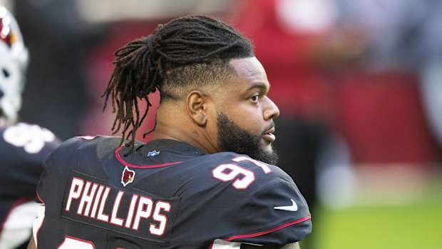 Arizona Cardinals defensive end Jordan Phillips (97) prior to the game against the Seattle Seahawks at State Farm Stadium.
