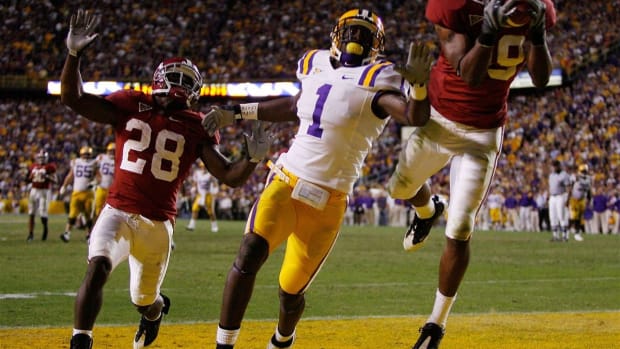 Rashad Johnson makes an interception against LSU in 2008