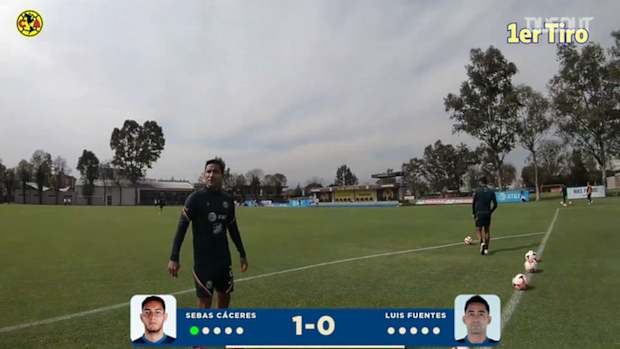 Sebastián Cáceres vs Luis Fuentes crossbar challenge