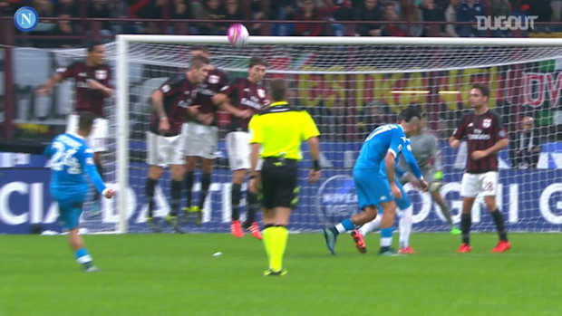 All Lorenzo Insigne's goals against AC Milan