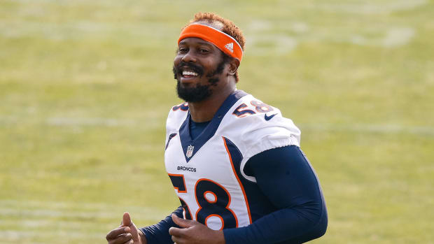 Von Miller during Broncos training camp in 2020
