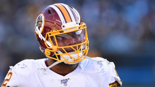 Dec 1, 2019; Charlotte, NC, USA; Washington Redskins linebacker Ryan Anderson (52) on the field in the third quarter at Bank of America Stadium.