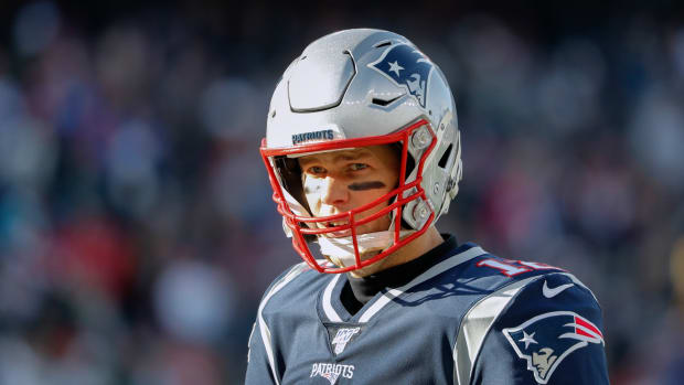 New England Patriots quarterback Tom Brady (12) during the first half against the Miami Dolphins at Gillette Stadium.