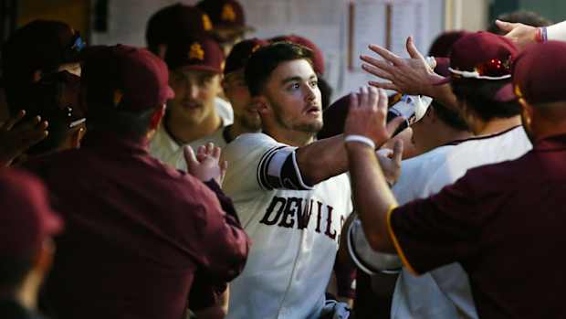 Hunter Bishop high fives