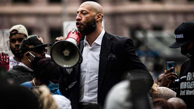 Royce Floyd speaks at George Floyd protests