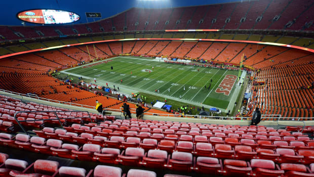 Jan 15, 2017; Kansas City, MO, USA; View of the field and empty stands prior to the game between the Kansas City Chiefs and the Pittsburgh Steelers in the AFC Divisional playoff game at Arrowhead Stadium. Mandatory Credit: Jeff Curry-USA TODAY Sports