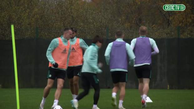 Furuhashi and Celtic stars in training ahead of Hibernian