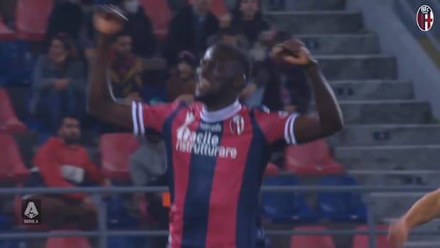 Barrow's equaliser for Bologna FC against AC Milan
