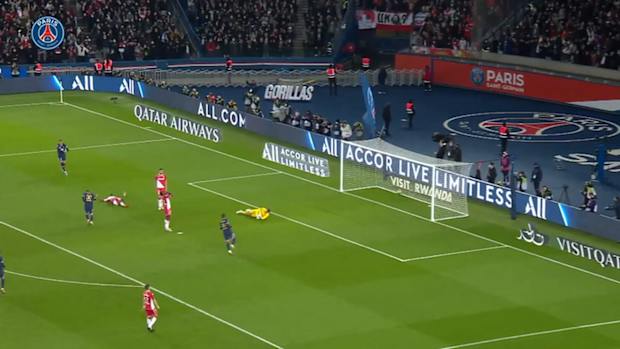 Lionel Messi's first assist for Mbappé