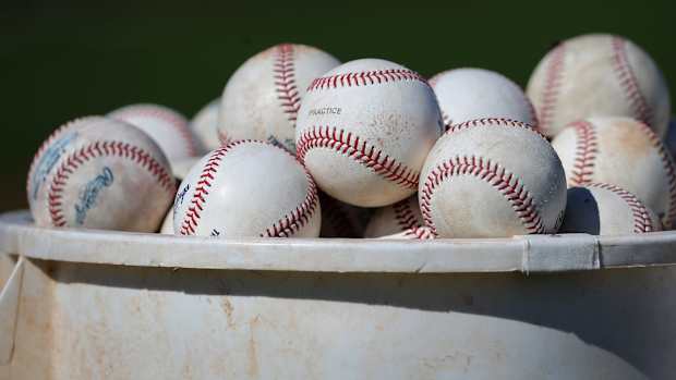 Bucket of baseballs