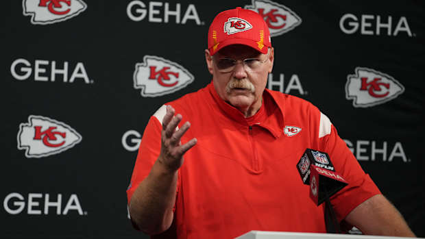 Andy Reid speaks at a press conference
