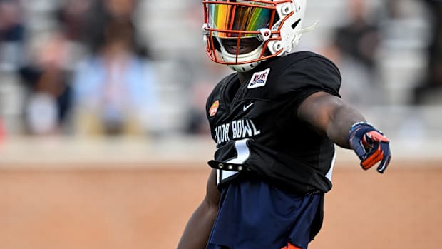 Roger McCreary at Senior Bowl Practice on Tuesday, Feb. 1, 2022 in Mobile, AL .Todd Van Emst/AU Athletics