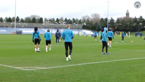 Man City get ready to take on Everton