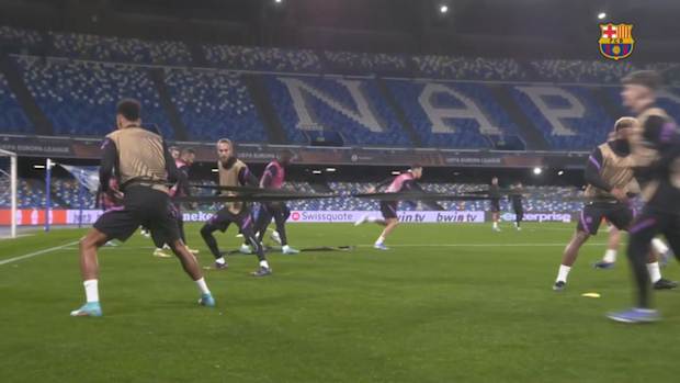 Barcelona’s last training session in Italy before facing Napoli