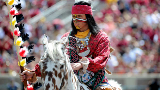 Scenes before kickoff at a Florida State Seminoles game during the college football season.