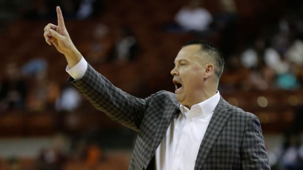 Jan 13, 2018; Austin, TX, USA; Kansas Jayhawks head coach Brandon Schneider on the sidelines against the Texas Longhorns at the Frank Erwin Center. Mandatory Credit: Erich Schlegel-USA TODAY Sports