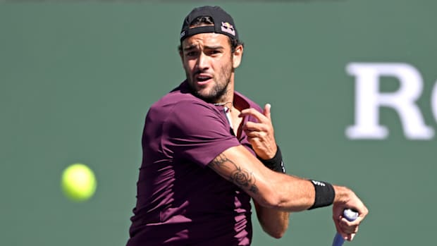 Matteo Berrettini (ITA) hits a shot