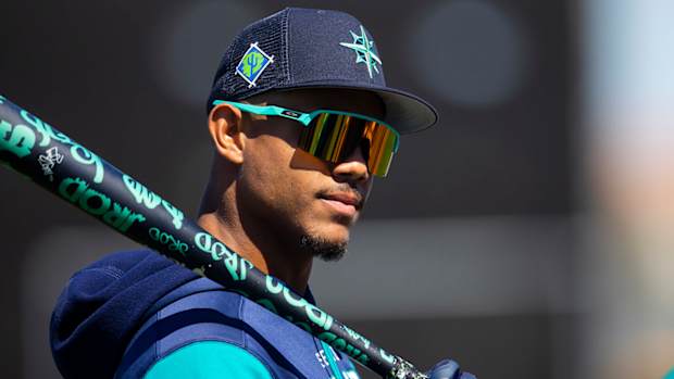 Seattle Mariners outfielder Julio Rodriguez during spring training workouts at Peoria Sports Complex.