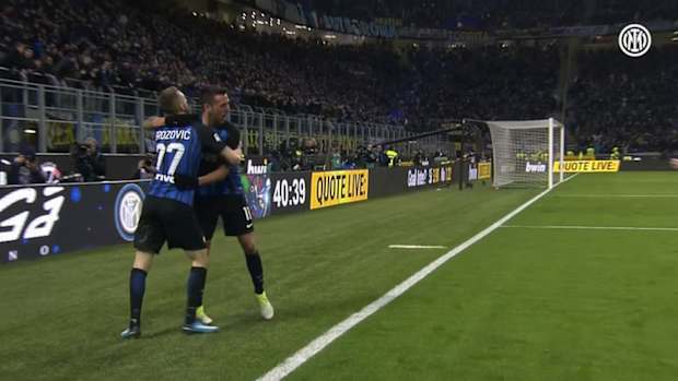 Vecino's goals for Inter vs Roma