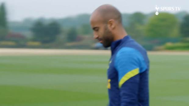 Tottenham's players hard at work before Liverpool