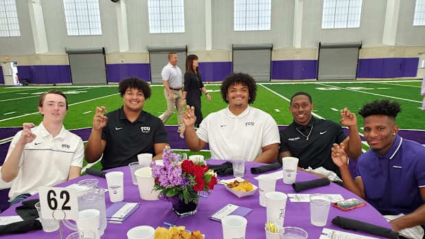 TCU Football players at 2022 TCU FCA Night of Champions Banquet