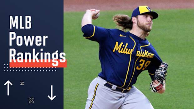Brewers pitcher Corbin Burnes on the field