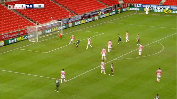Gareth Bale finds the net vs Stoke in Carabao Cup