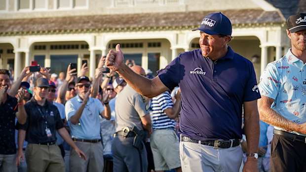 Phil Mickelson after winning the 2021 PGA Championship.