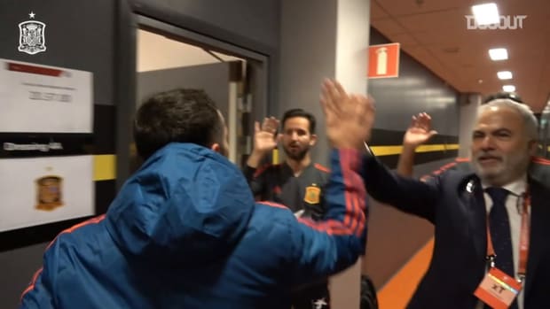 Spain’s celebration after qualifying for the Euro 2020