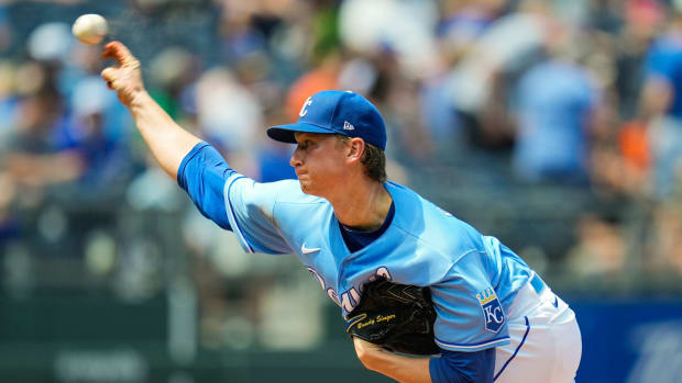 Jun 6, 2021; Kansas City, Missouri, USA; Kansas City Royals starting pitcher Brady Singer (51) pitches against the Minnesota Twins during the sixth inning at Kauffman Stadium. Mandatory Credit: Jay Biggerstaff-USA TODAY Sports