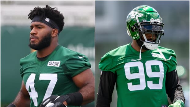Jets defensive linemen Bryce Huff, Vinny Curry