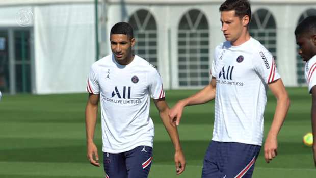Achraf Hakimi's training session before the match against Clermont