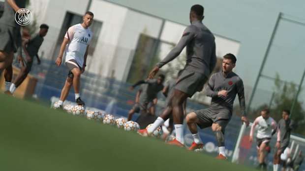 Messi's training session before his first UCL match with PSG
