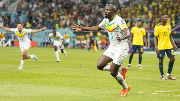 Kalidou Koulibaly scores against Ecuador.