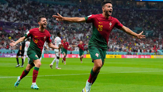 Goncalo Ramos celebrates a goal