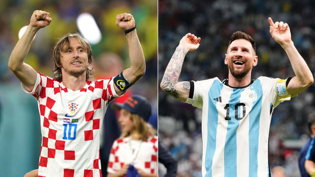 Croatia’s Luka Modrić and Argentina’s Lionel Messi