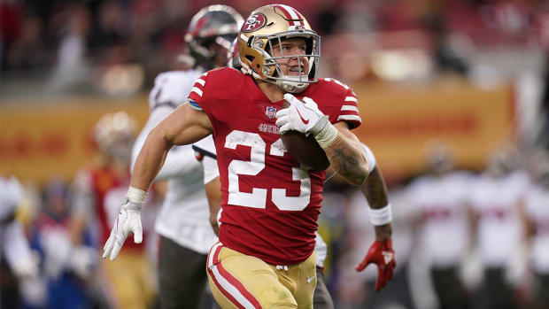 49ers running back Christian McCaffrey is as good in the passing game as he is running the football.