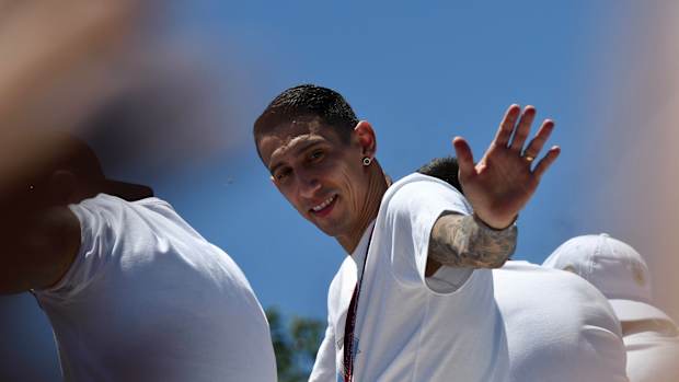 Angel di María en desfile en Buenos Aires