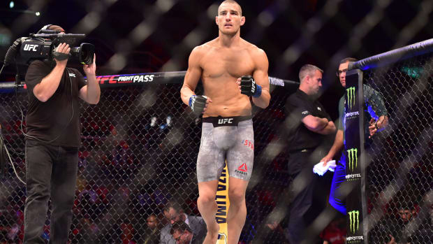 Sean Strickland before a fight against Elizeu Zaleski dos Santos during UFC 224 at Jeunesse Arena.