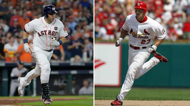 Astros’ Carlos Beltrán side by side with Cardinals’ Scott Rolen