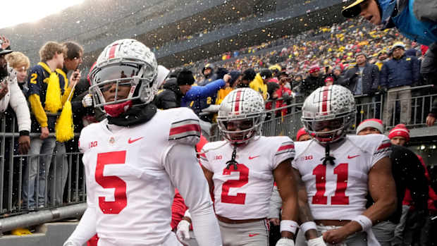 Ohio State wide receivers Garrett Wilson, Jaxon Smith-Njigba