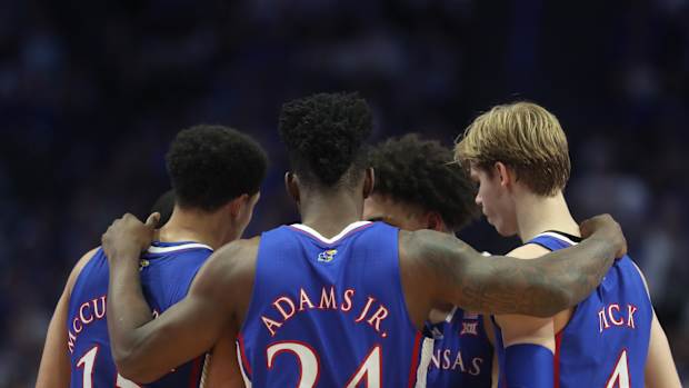The Kansas Jayhawks huddled up against Kentucky.Jan. 28, 2023 Kentuckykansas 21